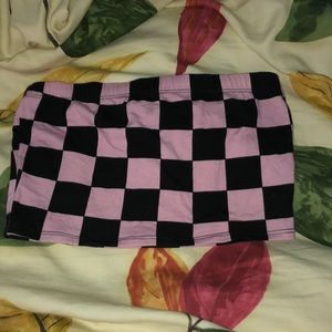 checkered tube top